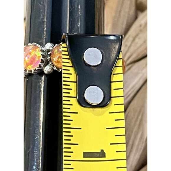 AURORA OPAL Southwestern Sterling Silver Infinity Ring Sz 8 - Picture 10 of 11